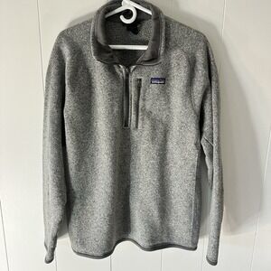 Patagonia Mens Better Sweater 1/4-Zip Fleece Stonewash Gray Size XL Style #25523